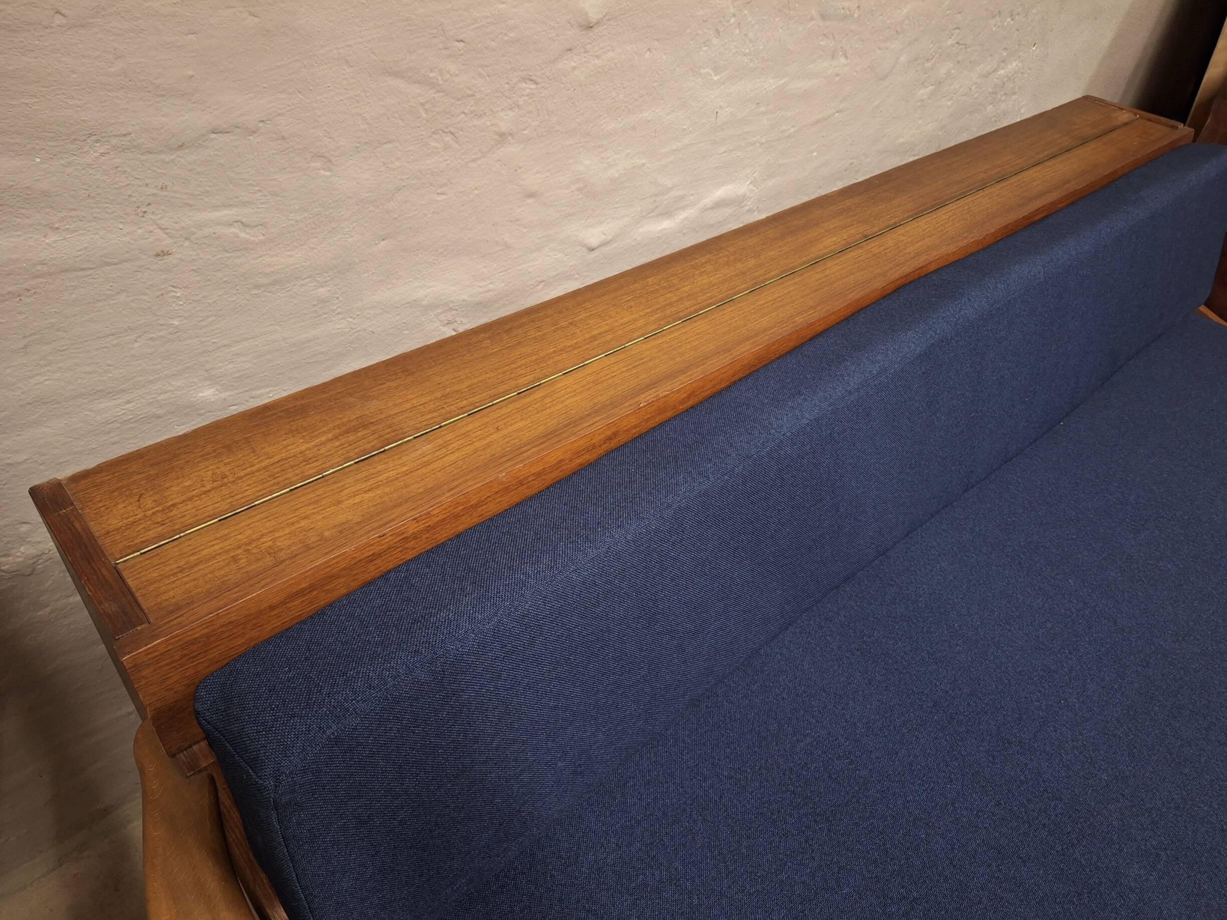 Danish teak convertible daybed sofa with backrest compartment, 1960s