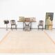 8x10 Pale Orange Beige Handmade Vintage Oushak Rug