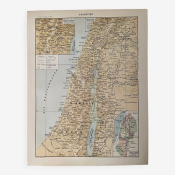 Ancienne carte de la Palestine - 1900