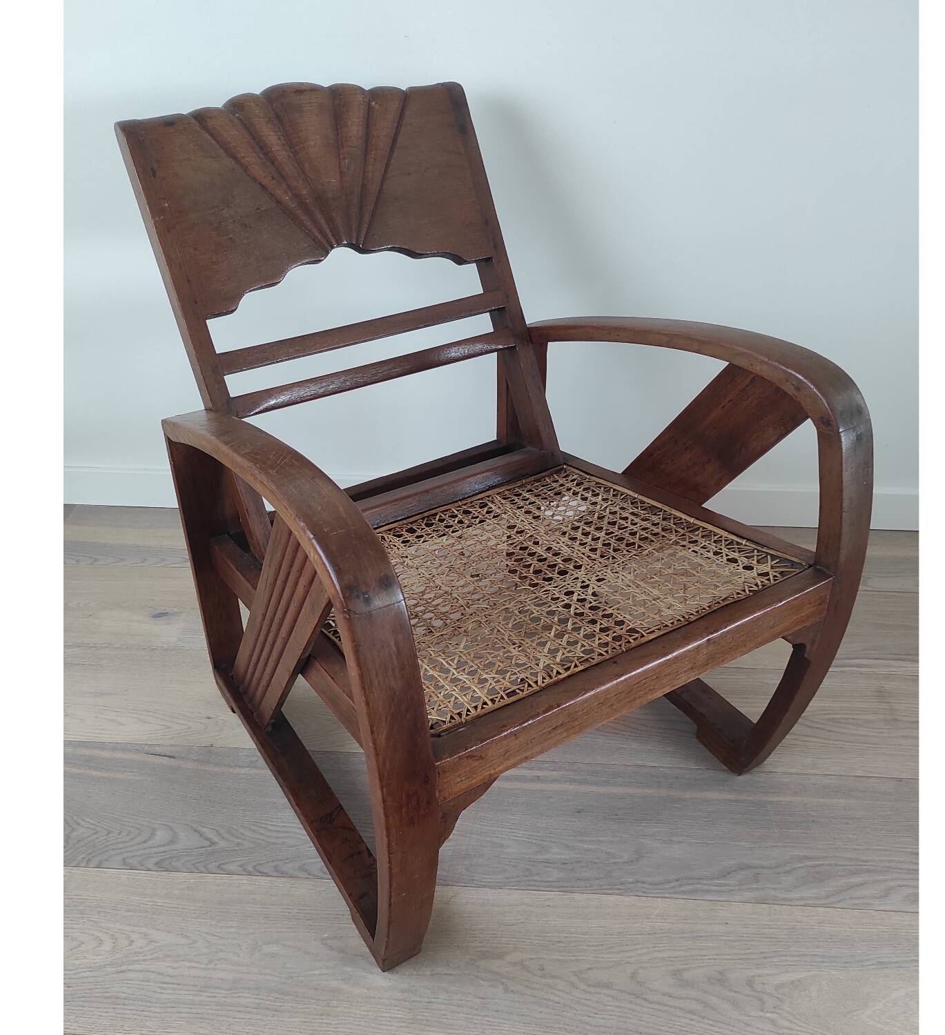 Burmese teak armchair