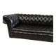 Black leather chesterfield sofa