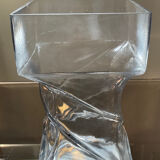 Vintage twisted molded glass vase