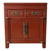 Chinese storage furniture in red lacquered wood