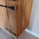 Buffet in rattan and vintage split bamboo