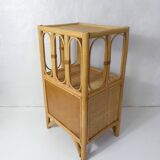 Vintage rattan bedside table