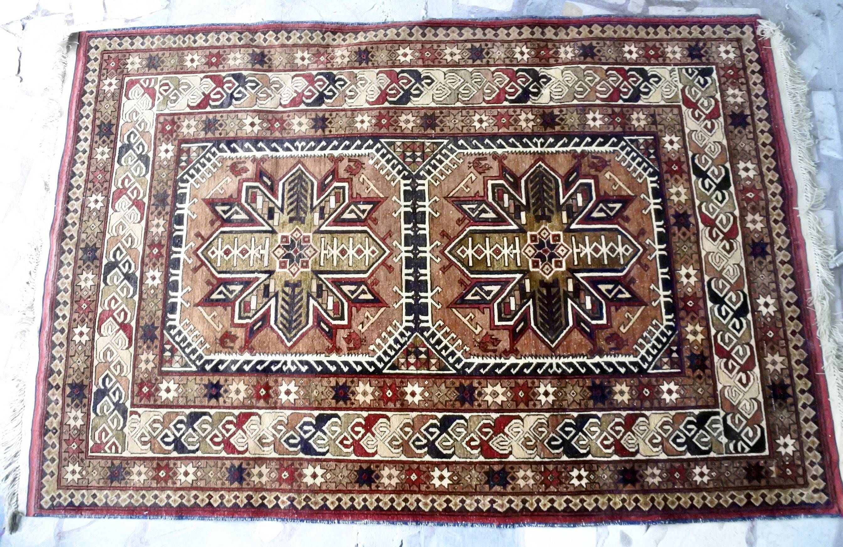 Vintage Kazakh silk rug 169x113cm