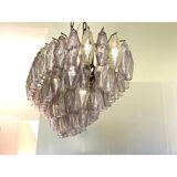 Contemporary Multicoloured Oval “Poliedri” Murano Glass Burnish Chandelier
