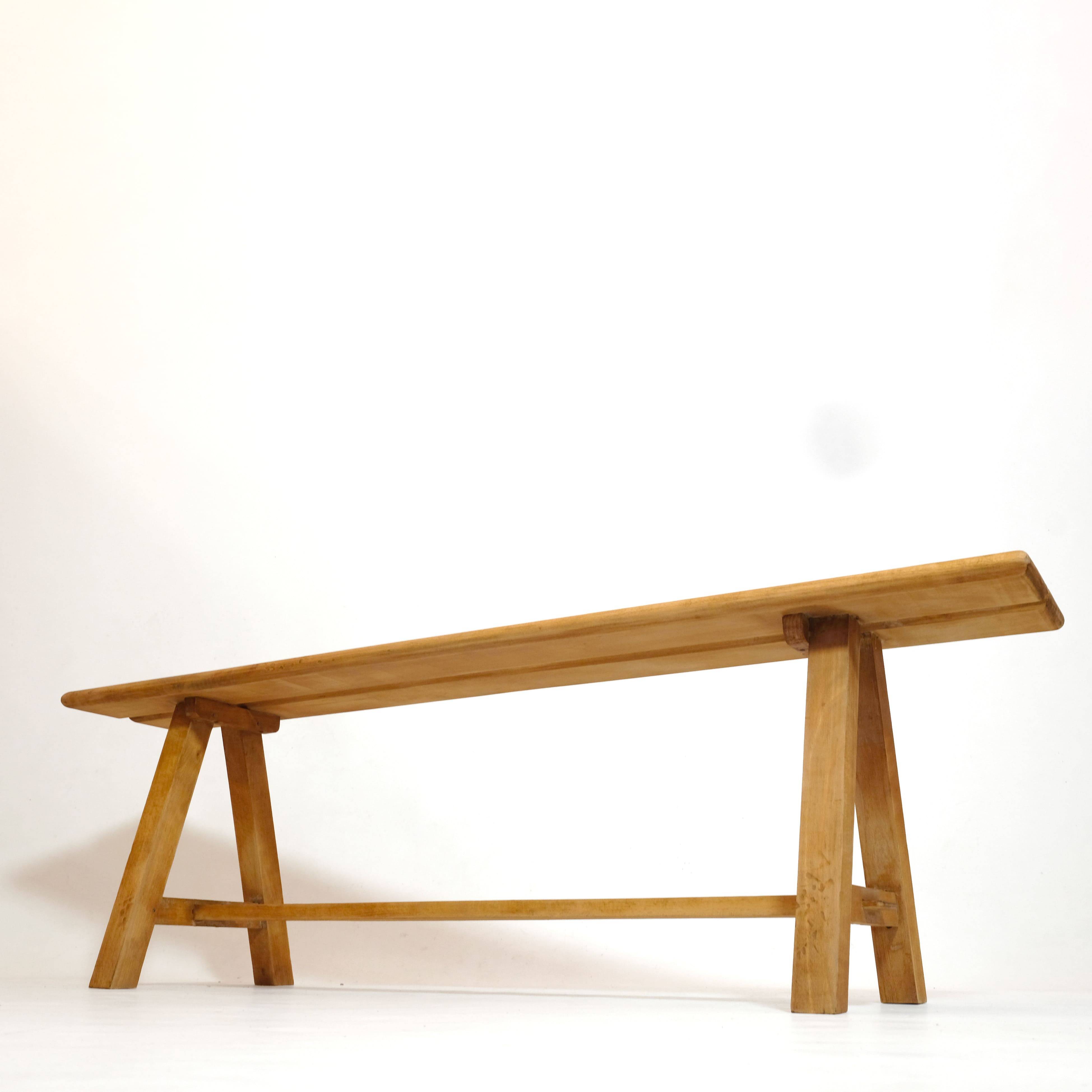 3-seater bench in solid wood from the 80s-90s.