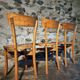 Vintage French bistro chairs in beech – Set of 3, 1950s café chairs