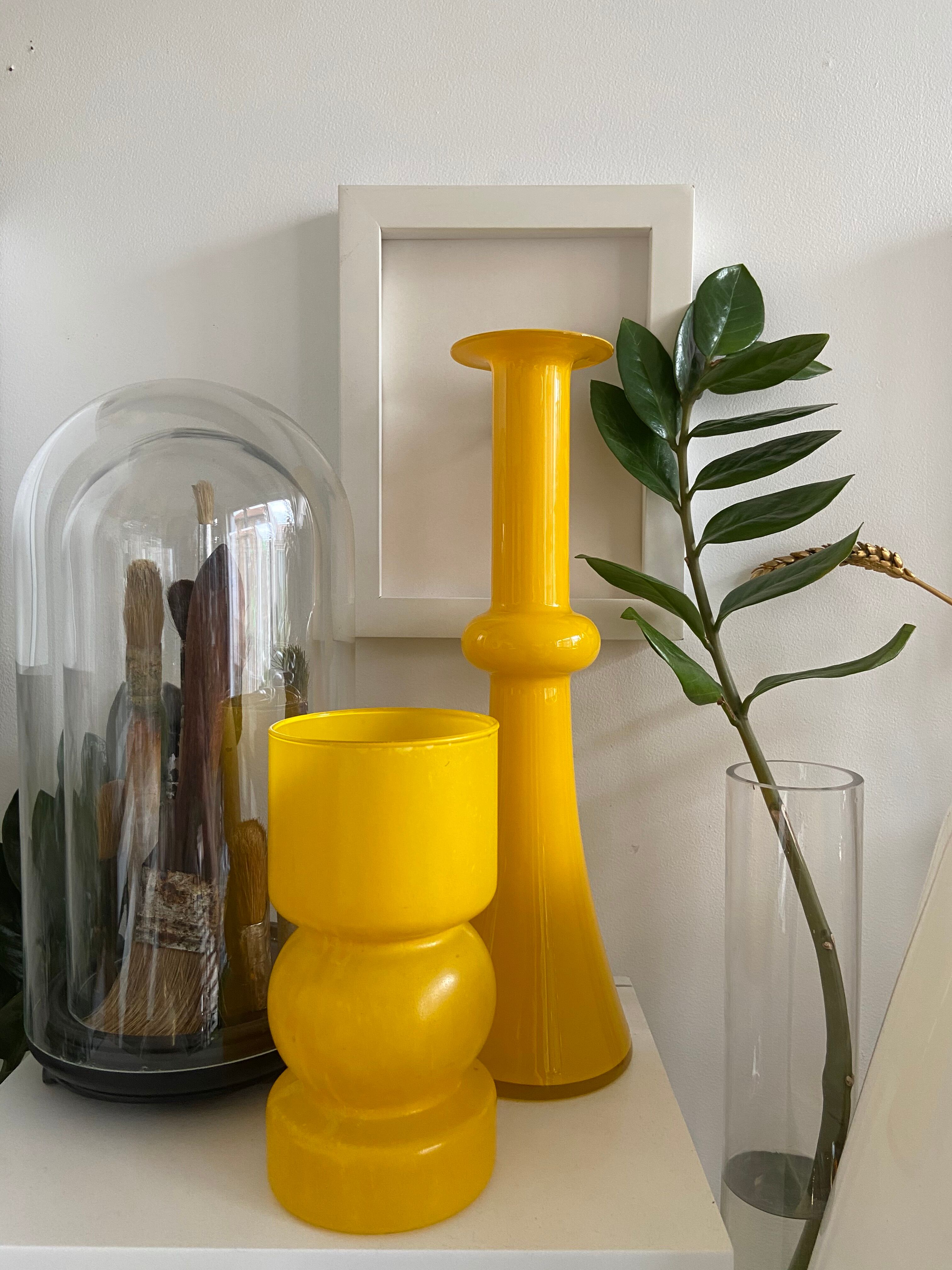 Yellow glass vase