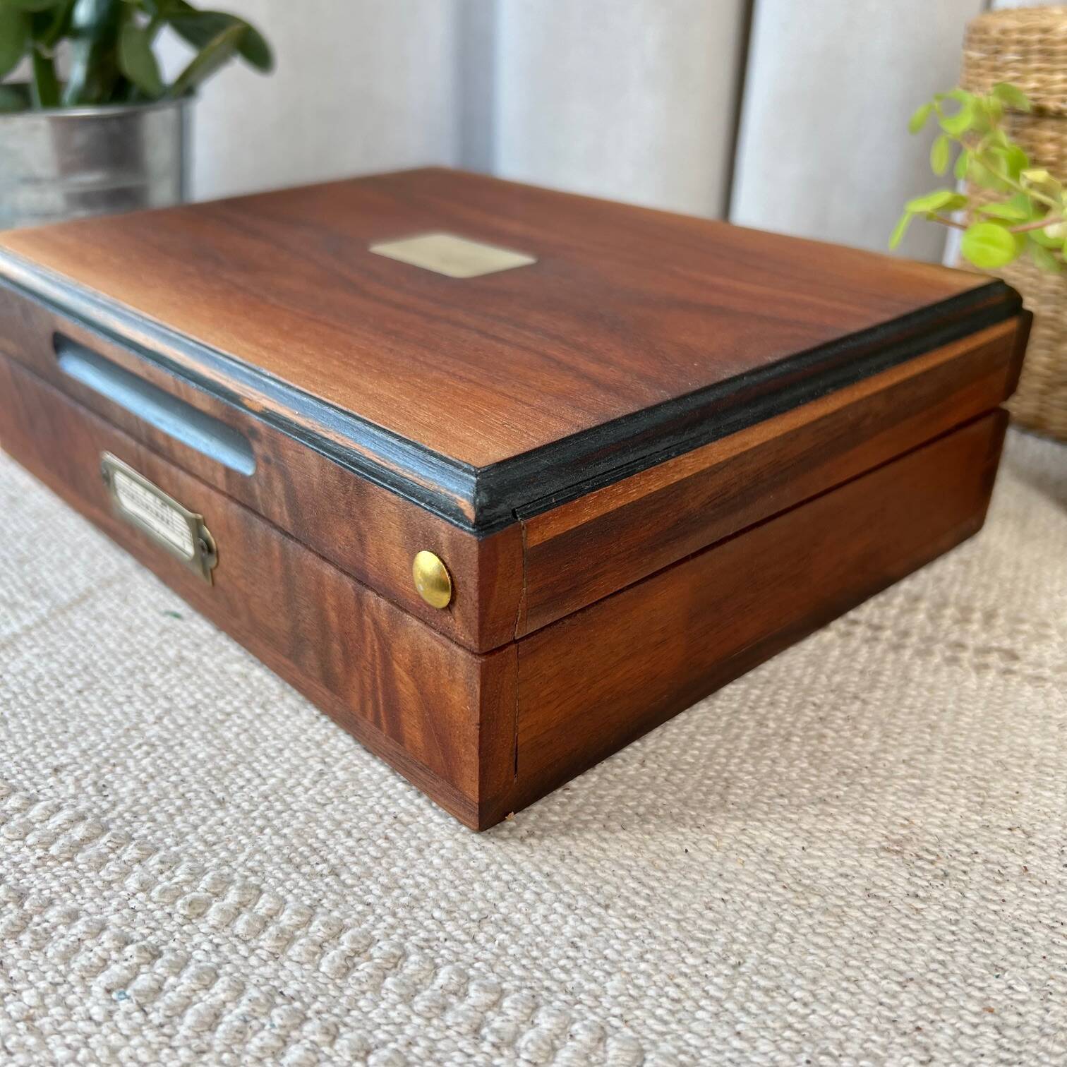 Wooden and brass box