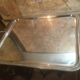 Silver metal service tray 80s