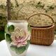 Large lotus or water lily barbotine vase