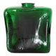 vase carré en verre vert