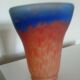 MULLER FRERES LUNEVILLE - TULIP GLASS speckled orange-blue - square base