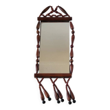 Vintage bohemian mirror in wooden beads