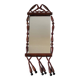 Miroir bohème vintage en perles de bois