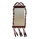 Vintage bohemian mirror in wooden beads