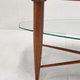 Scandinavian coffee table in teak & glass 1960 vintage