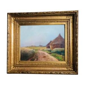 Huile sur panneau Les meules
