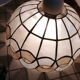 Pair of mother-of-pearl and brass lampshades