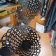 Vintage double candle holder in perforated metal – 60s/70s style