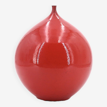 Vase rouge Belge en céramique, années 60