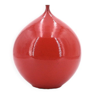 Belgian red ceramic vase, 1960s