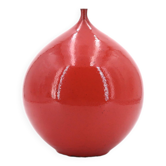Vase rouge Belge en céramique, années 60