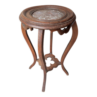 Table selette gueridon bois et marbre fin XIX art nouveau art déco