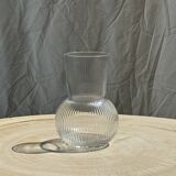 Ribbed glass ball vase