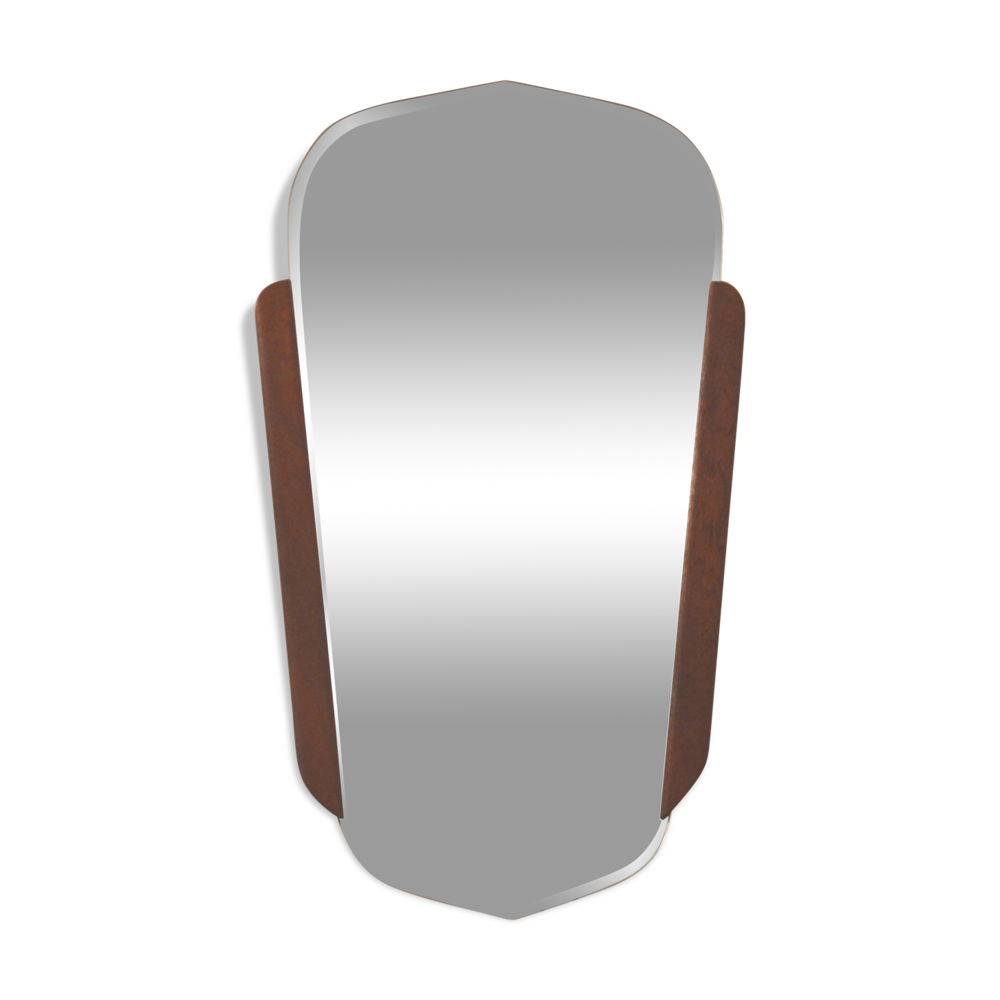 Scandinavian years 60 beveled teak mirror 58 x 33 cm