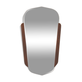Miroir scandinave années 60 biseauté en teck 58 x 33 cm