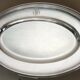 Oval dish, silver-plated metal, Christofle goldsmith, pearl frieze model, 49cm