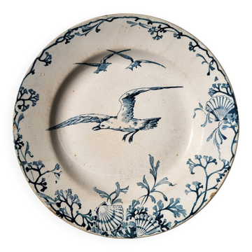 Plate Earth & Sea Seagulls & Seashells