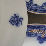 5 assiettes plates suédoises antiques Gustavsberg Sultan avec bleu et or