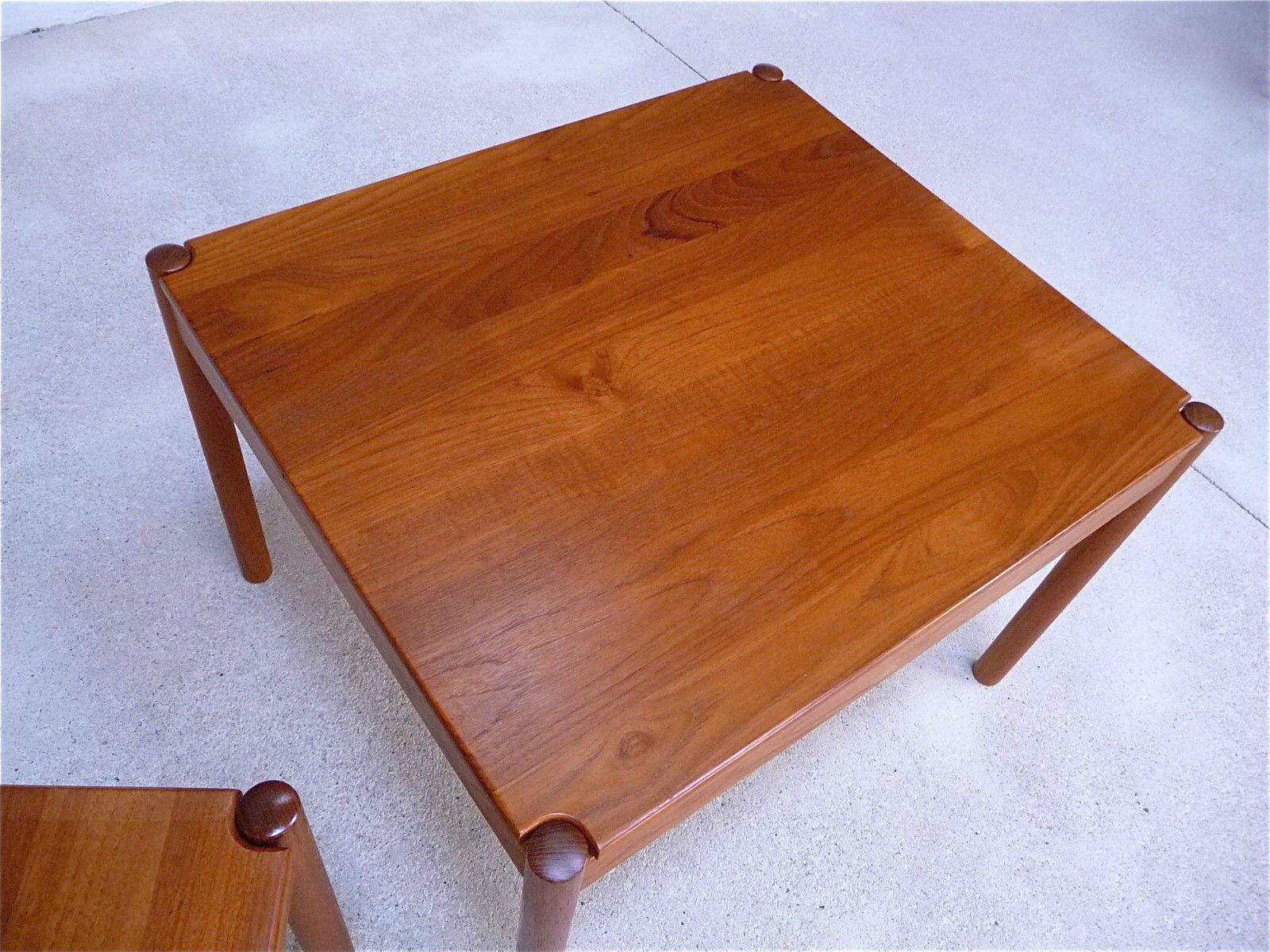 Tables d'appoint en teck danois modernes de Magnus Olesen, années 1960, ensemble de 2.