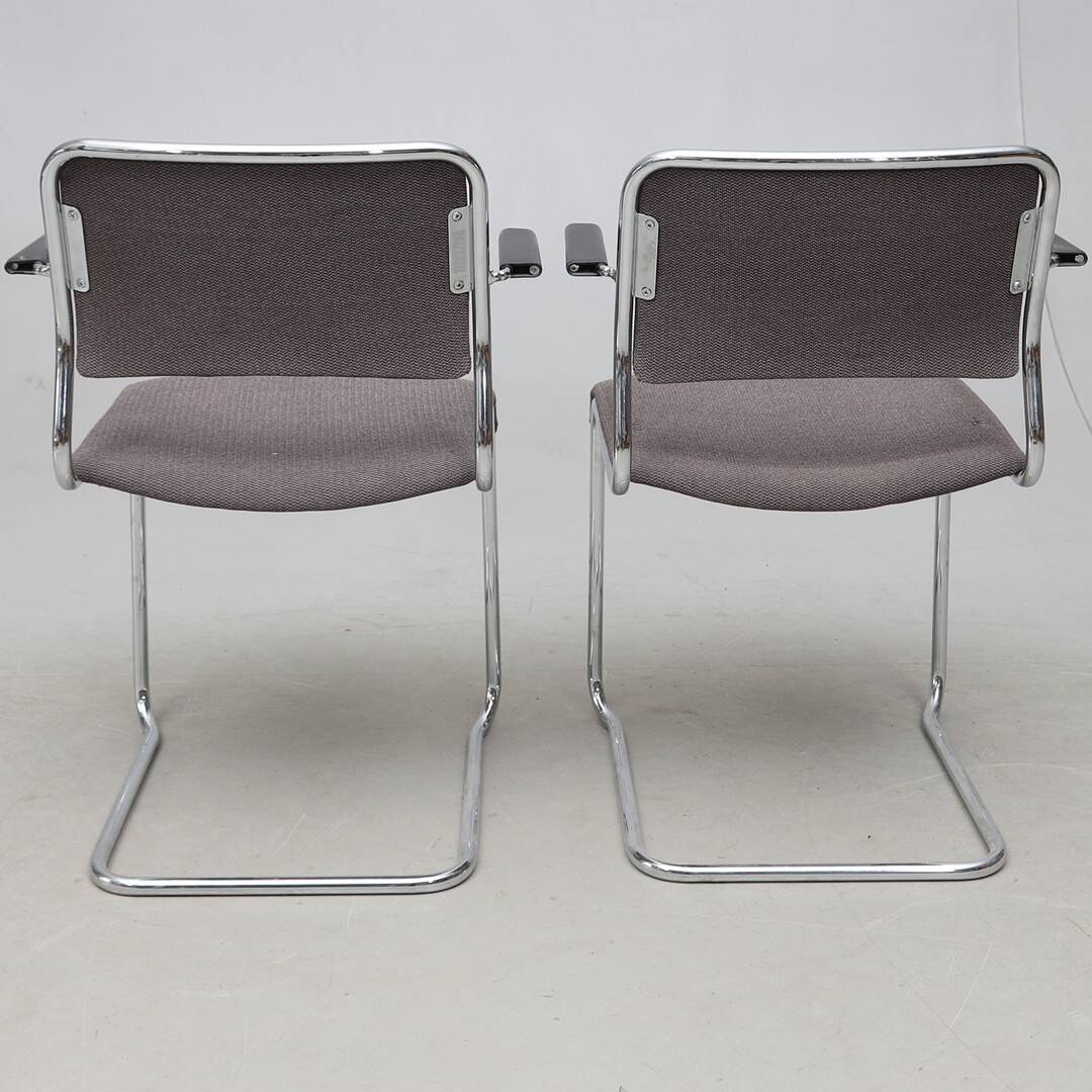 NKR Tranas — Steel Tube Chairs (Pair) — Swedish Modernist Seating — Second