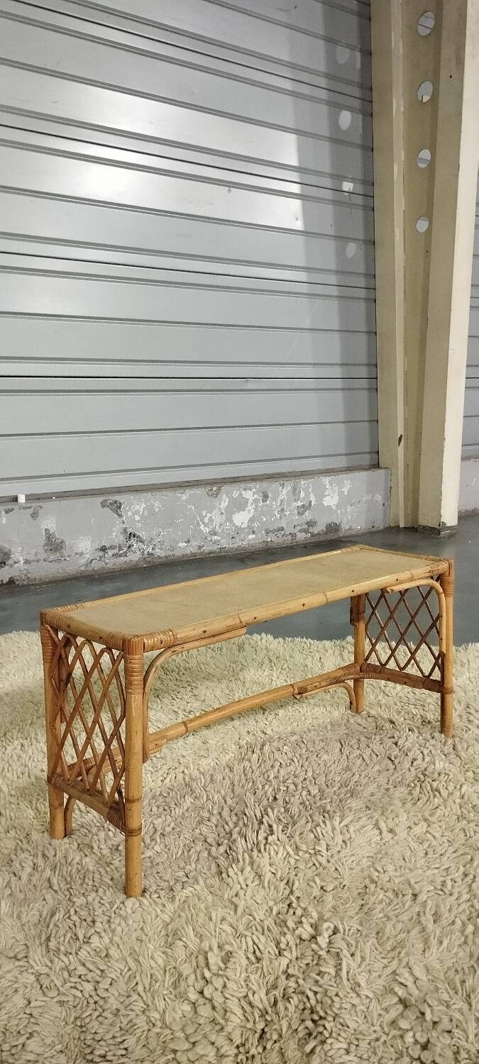 Rattan end bench