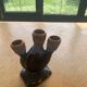 Soliflore for 3 flowers in flamed and vintage glazed ceramic