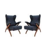 Mid Century Modern Fiorenza Italian Armchairs Designed By Franco Albini, 1950
