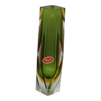 Vintage sommerso vase murano glass flavio polished seguso italy 1970