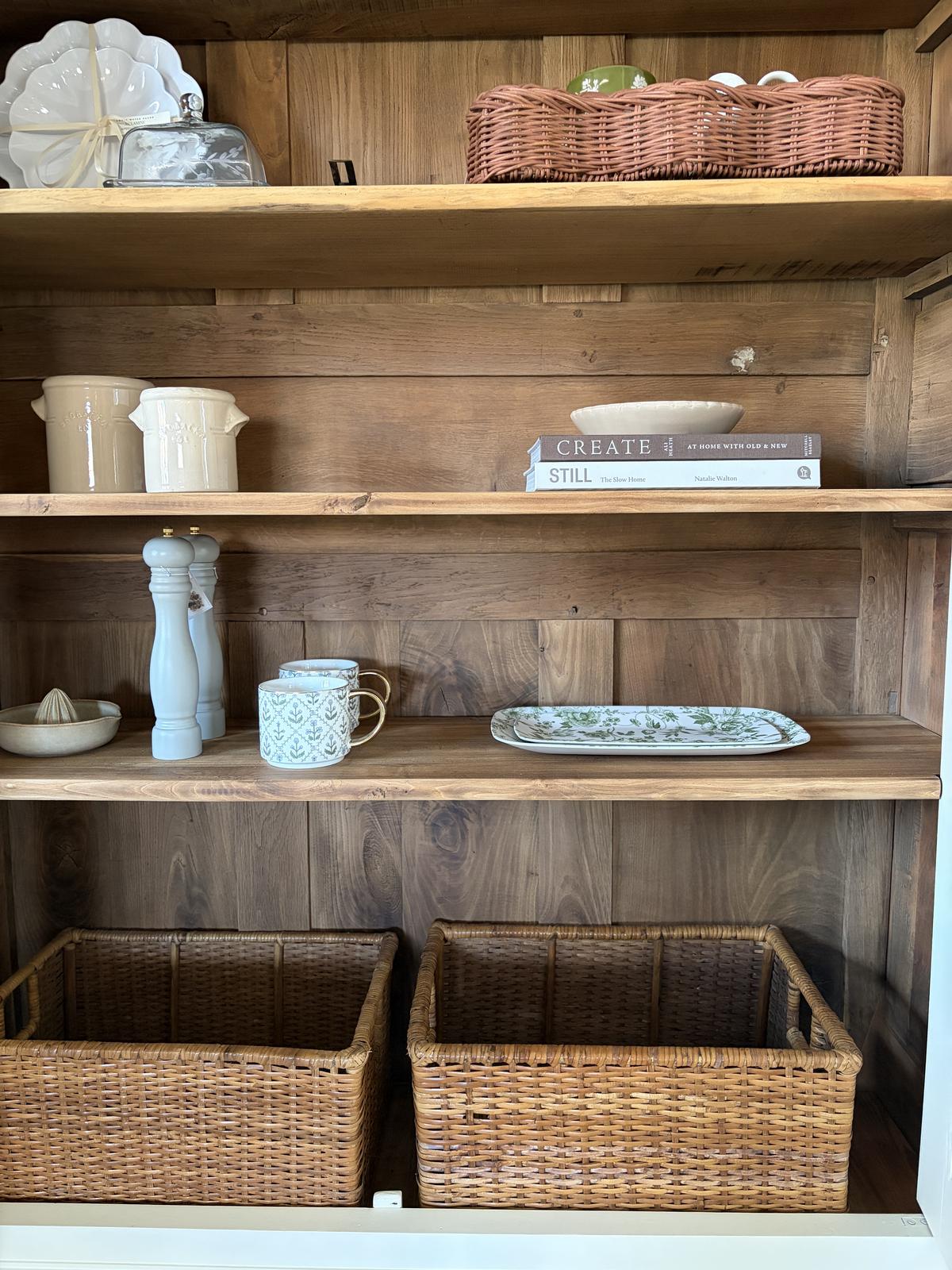 Oak and cherry display cabinet
