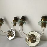 Pair of glass and mirror sconces