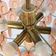 Chandelier vintage des années 70 avec 51 médaillons en verre rose, 37 cm