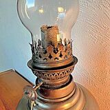 Lampe à pétrole étain Louis Houzeaux