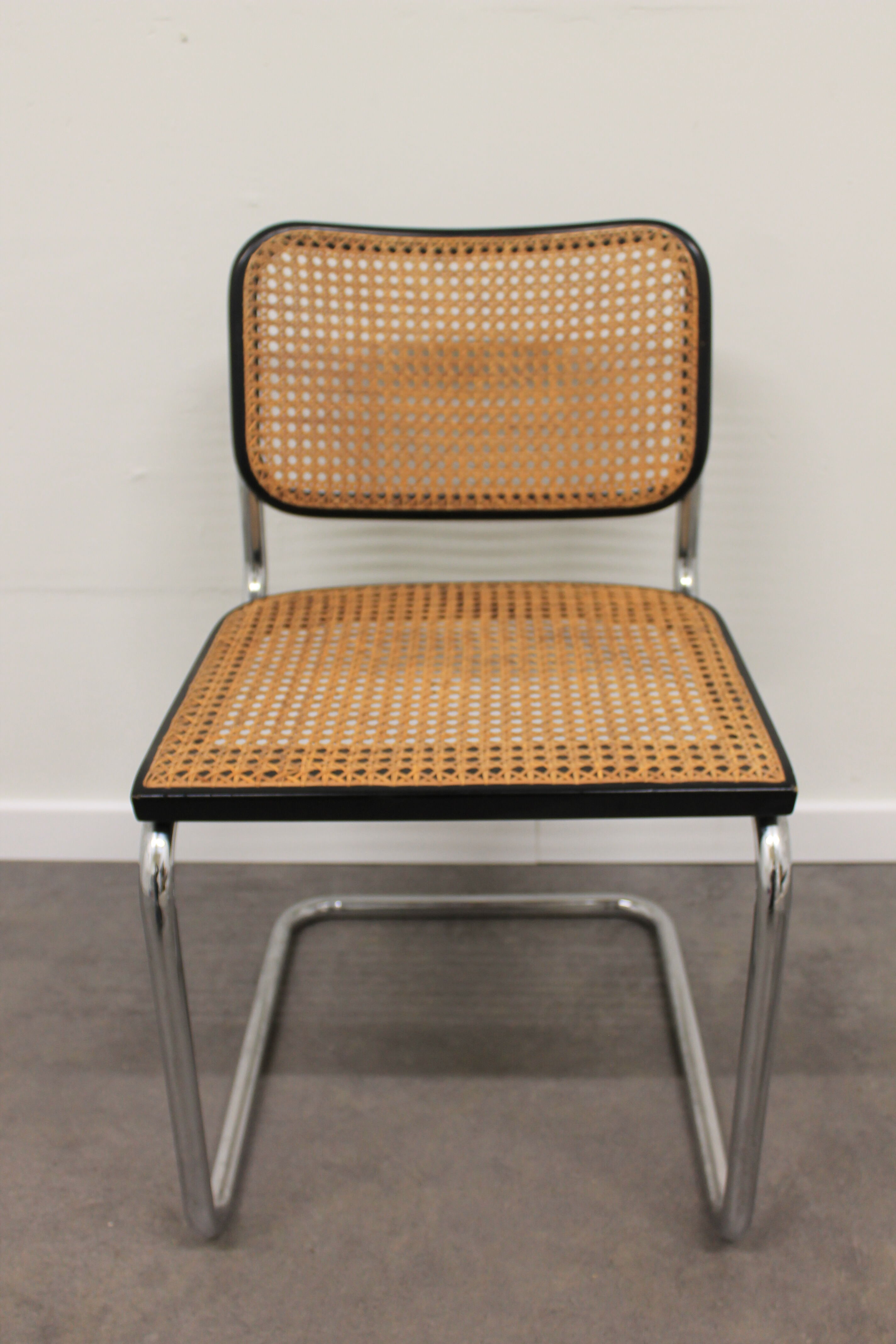 Pair of chairs B32 Cesca, by Marcel Breuer edition Gavina
