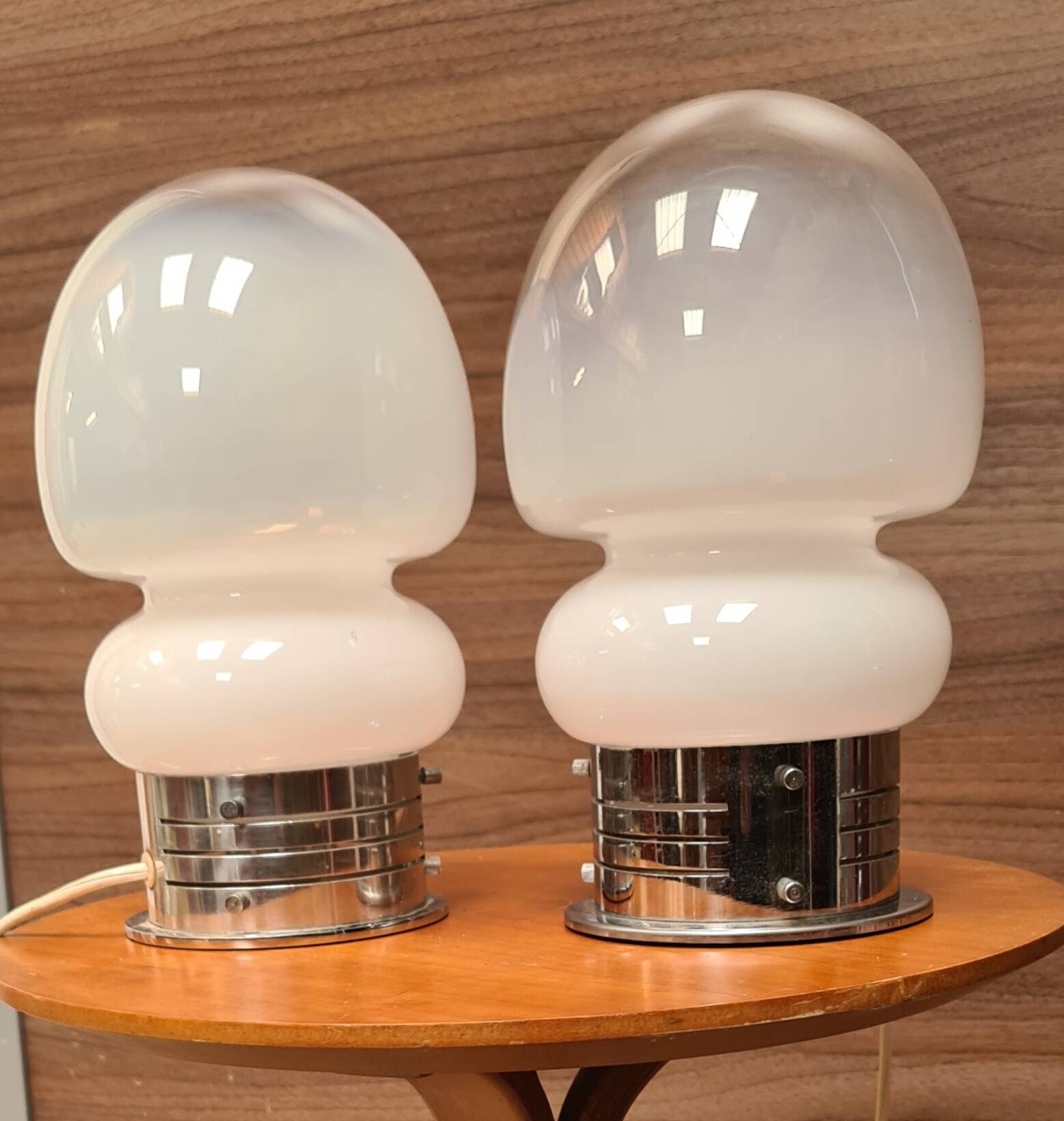 Pair of vintage space age lamps in murano glass 26x14 1960 to 70