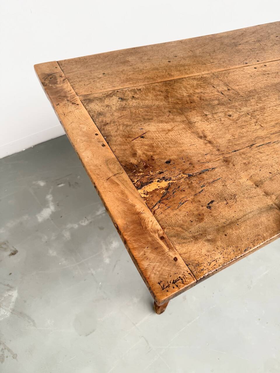 19th century walnut drapery table 2m1