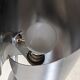 Pair of Space Age Stainless Steel Street Lights - 70s
